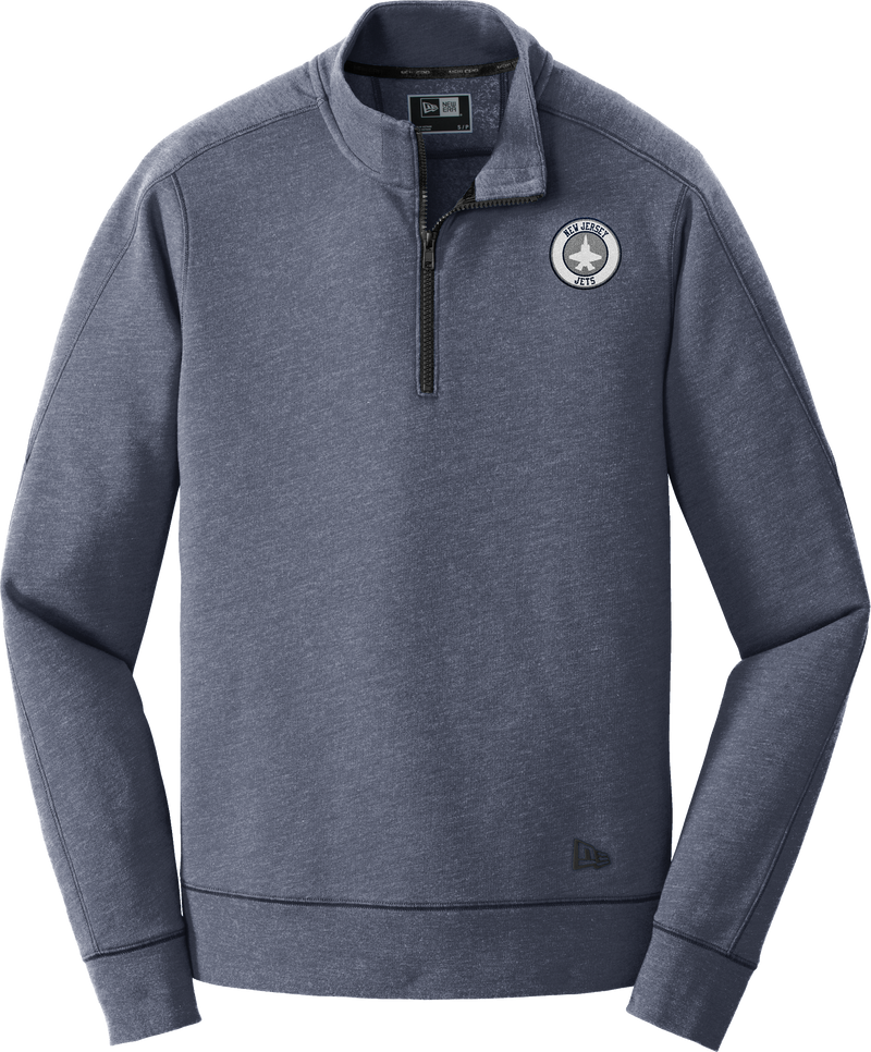 NJ Jets New Era Tri-Blend Fleece 1/4-Zip Pullover