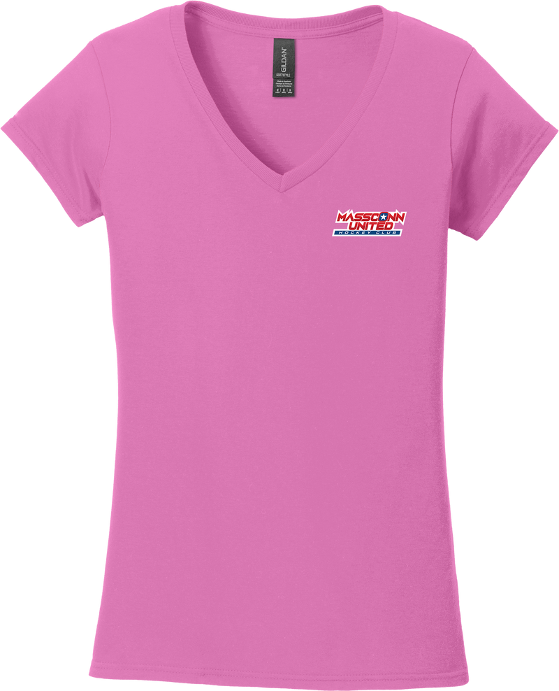 Mass Conn United Softstyle Ladies Fit V-Neck T-Shirt