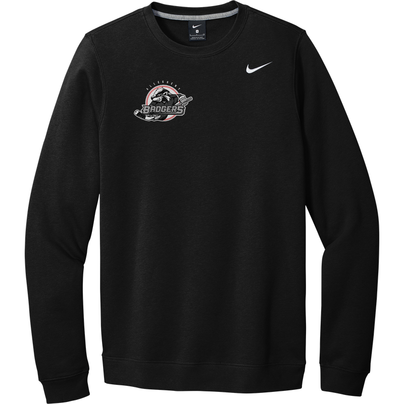 Allegheny Badgers Nike Club Fleece Crew