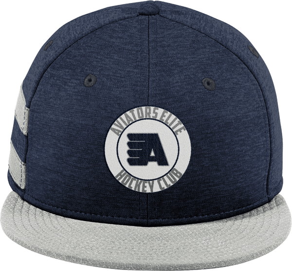 Aspen Aviators New Era Shadow Heather Striped Flat Bill Snapback Cap