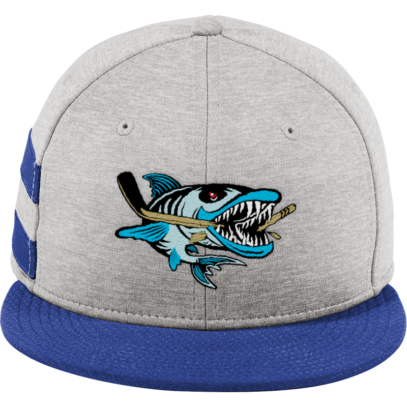 Boca Barracudas New Era Shadow Heather Striped Flat Bill Snapback Cap