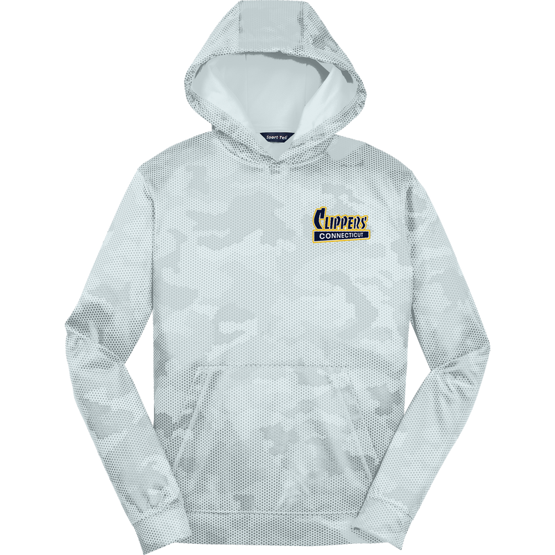 CT Clippers Youth Sport-Wick CamoHex Fleece Hooded Pullover