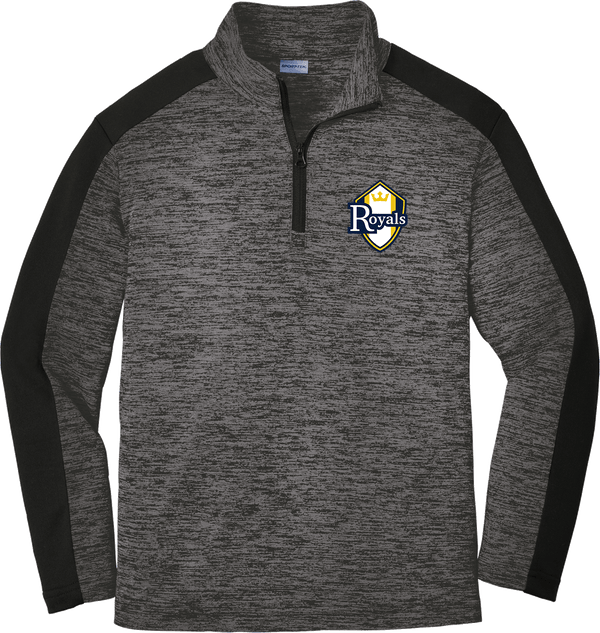 Royals Hockey Club Youth PosiCharge Electric Heather Colorblock 1/4-Zip Pullover