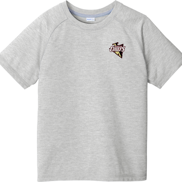 Mercer Chiefs Youth PosiCharge  Tri-Blend Wicking Raglan Tee